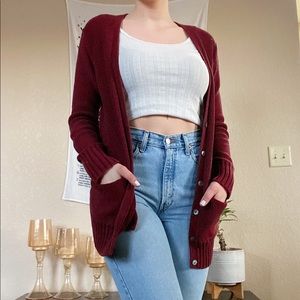 Maroon cardigan